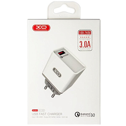 Сетевое ЗУ 1USB 3А, 18Вт XO-L36, QC 3.0, Lightning, белое