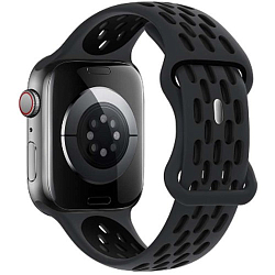 Силиконовый ремешок HOCO WA19 для APPLE Watch 38/40/41mm двухцветный, чёрный