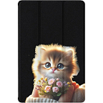 Чехол футляр-книга ZIBELINO для iPad Air 11" 2025 (M3)/Apple iPad Air 2024 11" (M2)/Air 5 2022/Air 4 2020 10.9"  (черный) 8018 КОТИК ЦВЕТОЧКИ