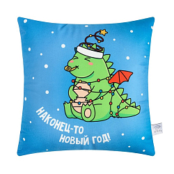Подушка "Этель" "Новый год" 40х40 см, 100% п/э, велюр