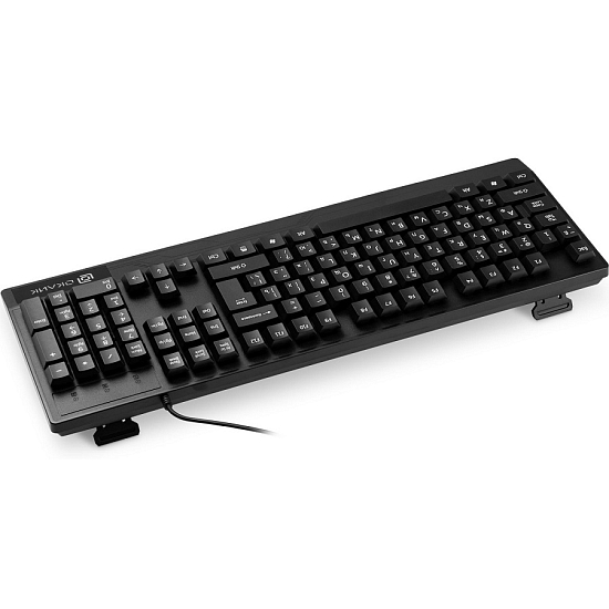 Клавиатура OKLICK 115M черный USB (подставка для запястий)