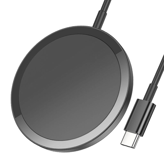 Беспроводное ЗУ HOCO CW52 Enjoy, Magsafe charger, пластик, чёрный