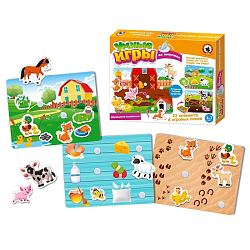 Развивающая игра с липучками Домашние животные в кор. Умные игры