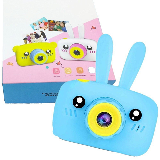 Фотоаппарат детский Children's fun camera Зайчик желто-голубой
