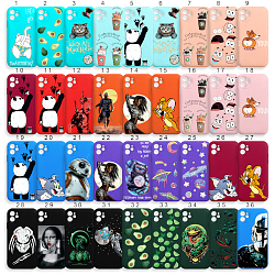 Задняя накладка SILICONE WS для iPhone 12 с принтами (МИКС)