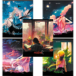 Тетрадь А5 80л. BRAUBERG скоба, клетка, обложка картон, Anime Girls, 404412