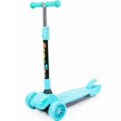 Детский самокат ПОЛЕСЬЕ со складной ручкой бирюзовый TJ-705L