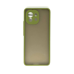 Задняя накладка ZIBELINO Plastic Matte для Xiaomi Mi 11 (оливковая окантовка)