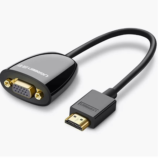 Переходник HDMI <--< VGA UGREEN черный, 1080p (40253)