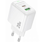 Сетевое ЗУ 1USB/1Type-C 3A BOROFONE BAS44A Potential PD20W, белый