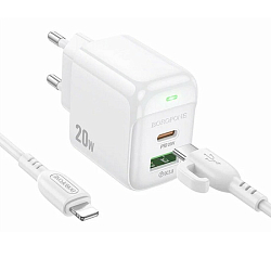 Сетевое ЗУ 1USB/1Type-C BOROFONE BAS44A Potential, белый