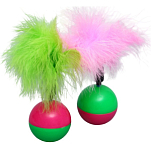 Игрушка-неваляшка для кошек с пухом, микс цветов   3811601