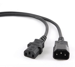 Кабель питания  1.8м CABLEXPERT PC-189-VDE, C13-C14, VDE, 10А, черный, с заземлением