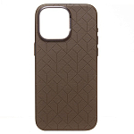 Задняя накладка SM089 SafeMag экокожа  для iPhone 15 Pro Max (clay)