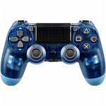 Геймпад БП для SONY PS4 прозрачный синий (не оригинал) (без лого)