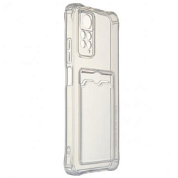 Задняя накладка ZIBELINO Silicone Card Holder Case для Xiaomi Poco X3 (прозрачный)