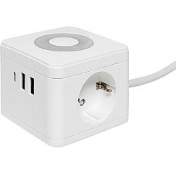 Сетевой удлинитель  1.3м "Куб" 2 гнезда 2USB 2,4А+Type C + Ночник (UBA-CUB-2-TC)