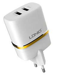 Сетевое ЗУ 2USB 2.4A LDNIO DL-AC52 Lightning