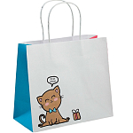Пакет подарочный крафтовый, упаковка, «Котик», 25 х 22 х 12 см 3823497