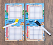 Настольная игра морской бой "Тихие воды", 2 стираемых маркера, 2 игровых поля