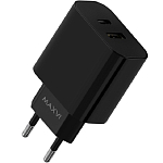 Сетевое ЗУ 1USB/1Type-C 6A MAXVI CHL-602PD, черное, 30W