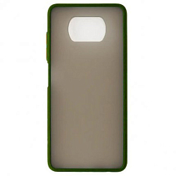 Задняя накладка Zibelino Plastic Matte для Xiaomi Poco X3/X3 Pro оливковая окантовка