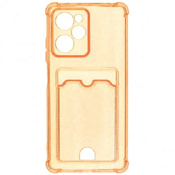 Задняя накладка ZIBELINO Silicone Card Holder для Xiaomi Poco X5 Pro 5G (оранжевый) защита камеры