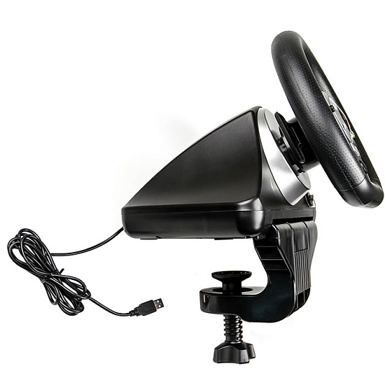 Руль Dialog GW-135VR GranTourismo - эф.вибрации, 2 педали, рычаг ПП, PC USB