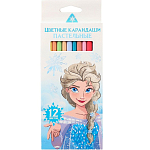 Цветные карандаши Холодное сердце пастельные, 12 цв трехгранные 9501934