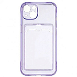 Задняя накладка ZIBELINO Silicone Card Holder Case для iPhone 13 (сиреневый) защита камеры