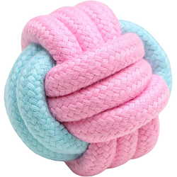 Мячик из каната, 6 см, мятный/розовый   7883191