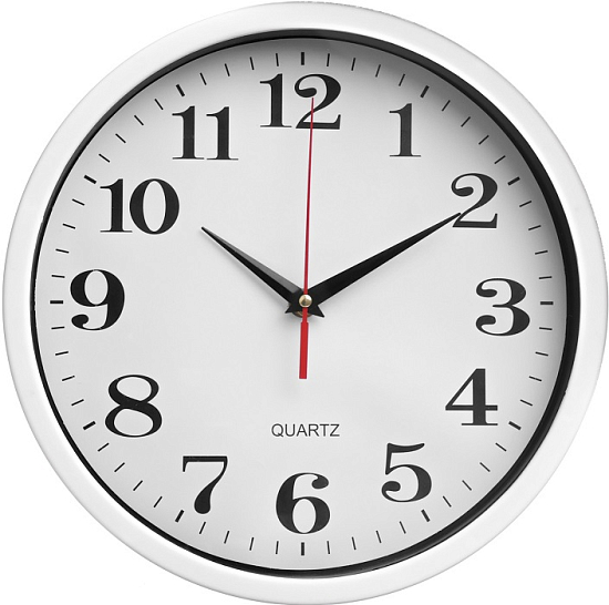 Часы настенные «Время», плавный ход, d=28 см, белые