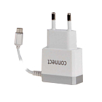 Сетевое ЗУ 1A CONNECT Technology microUSB белый, серебряный