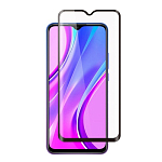 Противоударное стекло WALKER для Xiaomi Redmi 9A/9C черное, полный клей