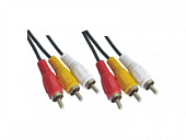 Кабель 3RCA <--> 3RCA  3.0м PERFEO R3104 чёрный