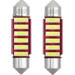 Лампа светодиодная AVS SV041 T11/белый/ (SV8,5) CANBUS 6 SMD 7020 36мм 12V., блистер 2 шт