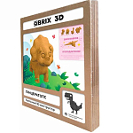 Картонный 3D конструктор QBRIX Трицератопс