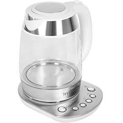 Чайник электрический HYUNDAI HYK-G4033 белый/серебристый