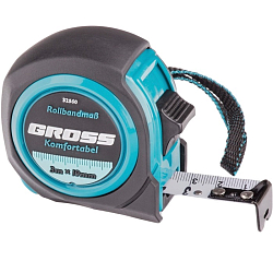 Рулетка Komfortabel, 3 м х 19 мм GROSS, обрезиненный корпус// 32560
