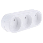 Тройник TOKER 3L, 3 гн. б/з 6/10А, белый, в техпаке