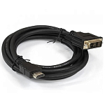 Кабель HDMI <--> DVI  5.0м EXEGATE EX-CC-HDMIM-DVI2M-5.0 (19M/(24+1)M, dual link, позолоченные контакты