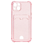 Задняя накладка SC300 для iPhone 13 (pink) с карманом для пластиковых карт