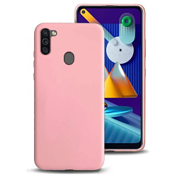 Задняя накладка SILICONE COVER для Samsung Galaxy A11/M11 светло розовый