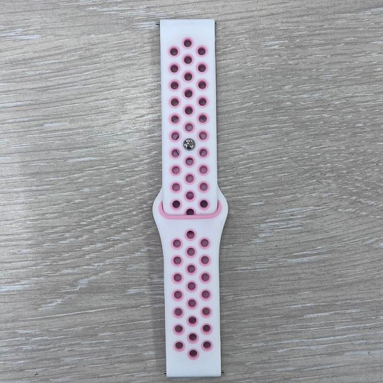 Универсальный силиконовый ремешок NIKE 20-22mm, бело-розовый