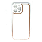 Задняя накладка AKSS для iPhone 13 Pro Max, белый, имитация стекла с защитой камеры