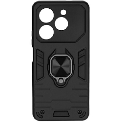Задняя накладка DF для Tecno Pova 6 Neo DF tArmor-18 (black), с кольцом и пластиной для магнитного держателя