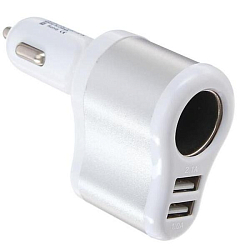Разветвитель прикуривателя TORSO, USB 1 А / 2.1 А, 60 Вт, 12/24 В, микс    2702585