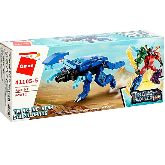 Конструктор Qman Динобот «Вождь Тиранозавр», 71 деталь