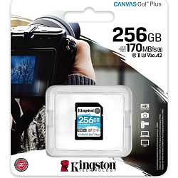 SD 256Gb Kingston Class 10 UHS-I U3 V30 Canvas Go Plus (170/90 Mb/s)