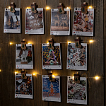 Гирлянда "Нить - Роса с насадками" 2 м, «Прищепки-чулок», свечение тёплое белое, ААх2, IP20